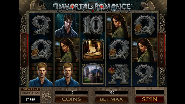 Характеристики слота Immortal Romance 10